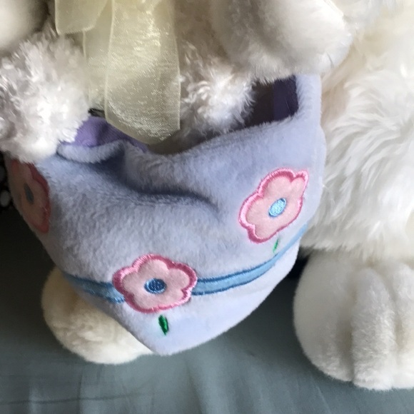 E & J Classics large white Easter bunny with baby in egg stuffed animal plushie - Picture 11 of 12